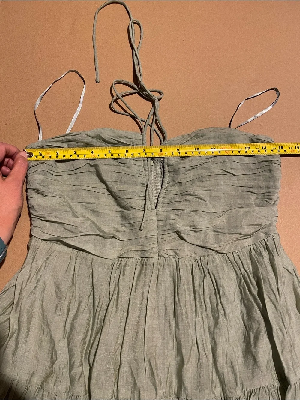 Windsor Sage Tiered Halter Dress - Medium - NWT
